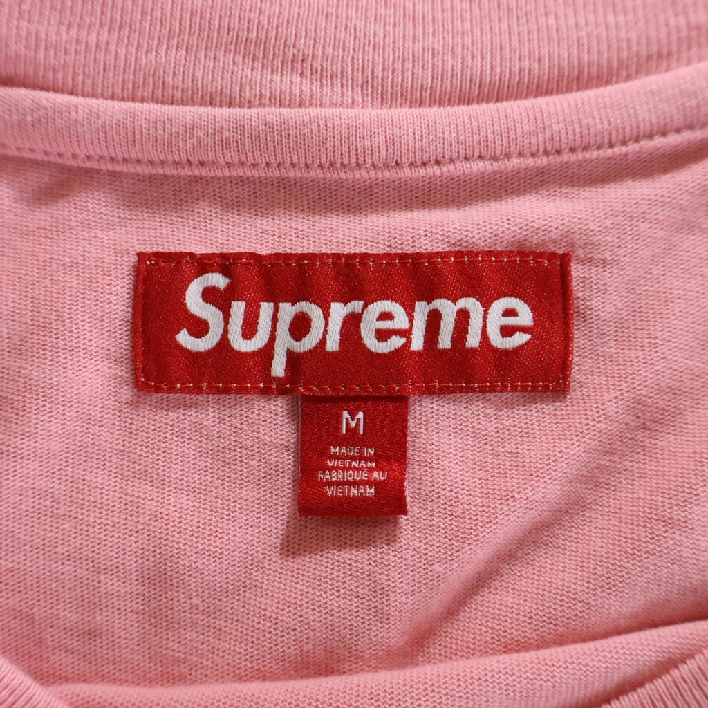 SUPREME(シュプリーム) 25SS Capital S/S Tee フロントロゴ刺繍 クルーネック 半袖Tシャツ ピンク