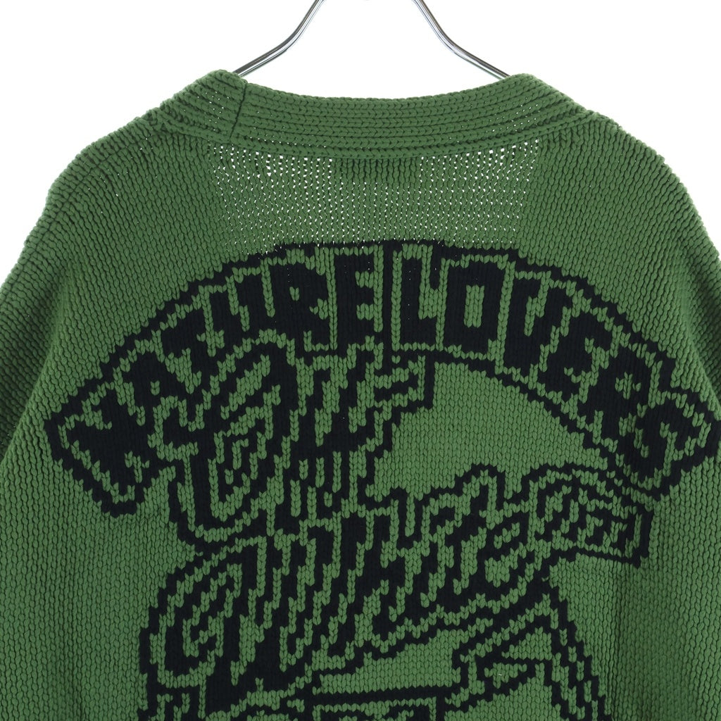 OFF-WHITE(オフホワイト) 24SS Logo Chunky Cardigan ロゴチャンキーカーディガン ニット セーター グリーン OMHB027S24KNI001