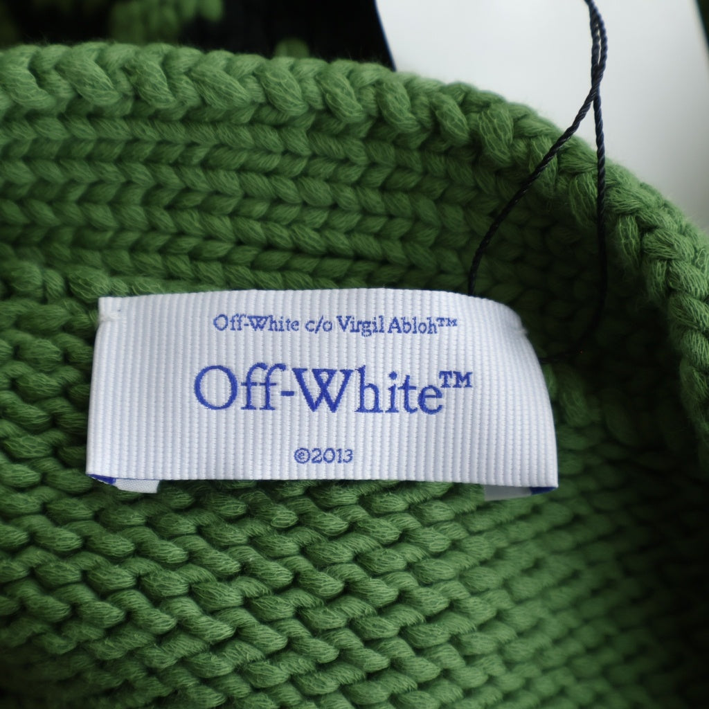 OFF-WHITE(オフホワイト) 24SS Logo Chunky Cardigan ロゴチャンキーカーディガン ニット セーター グリーン OMHB027S24KNI001