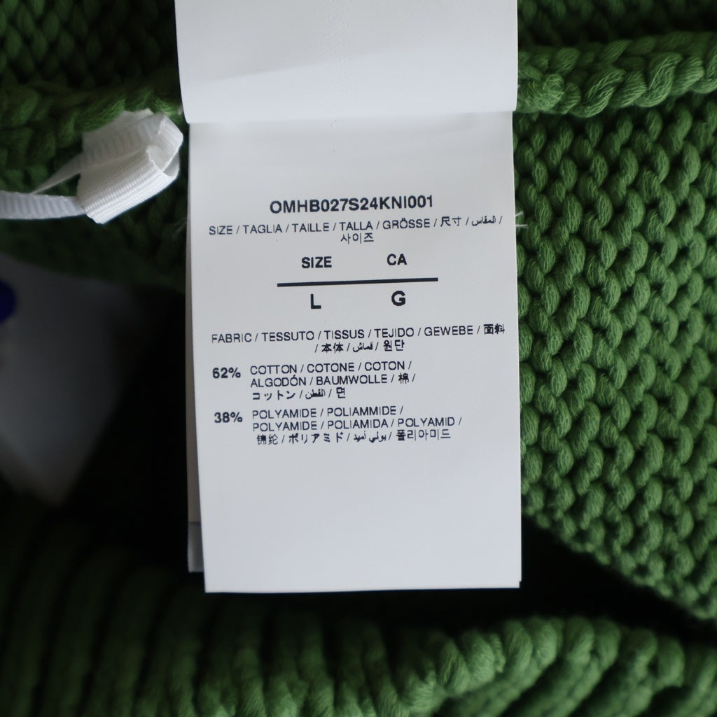 OFF-WHITE(オフホワイト) 24SS Logo Chunky Cardigan ロゴチャンキーカーディガン ニット セーター グリーン OMHB027S24KNI001