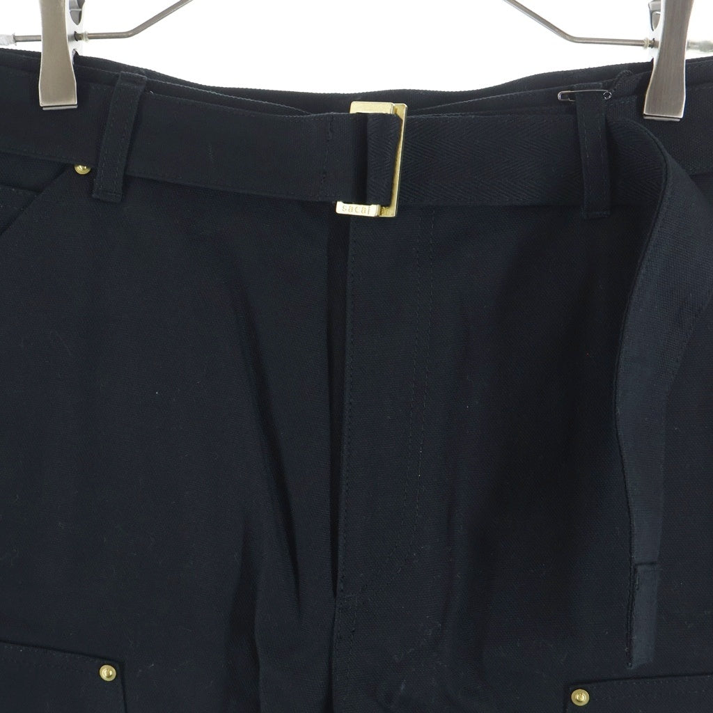 Sacai(サカイ) 24SS ×Carhartt WIP Shorts カーハート ダックダブルニーショーツ ブラック ショートパンツ 24-03392M