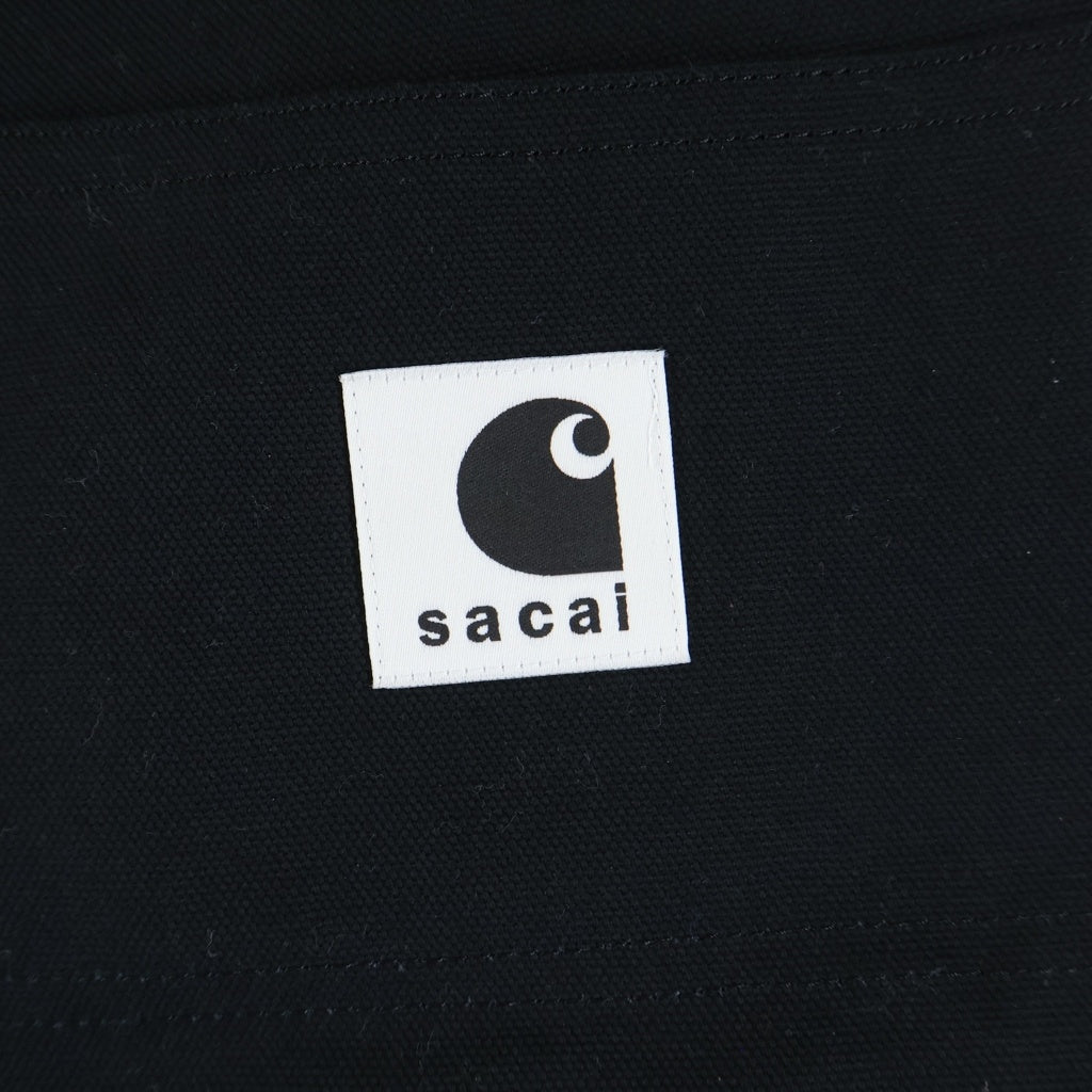 Sacai(サカイ) 24SS ×Carhartt WIP Shorts カーハート ダックダブルニーショーツ ブラック ショートパンツ 24-03392M
