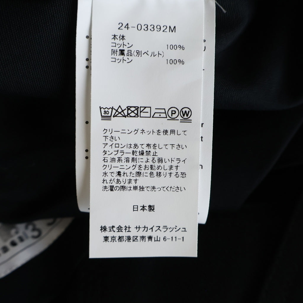 Sacai(サカイ) 24SS ×Carhartt WIP Shorts カーハート ダックダブルニーショーツ ブラック ショートパンツ 24-03392M