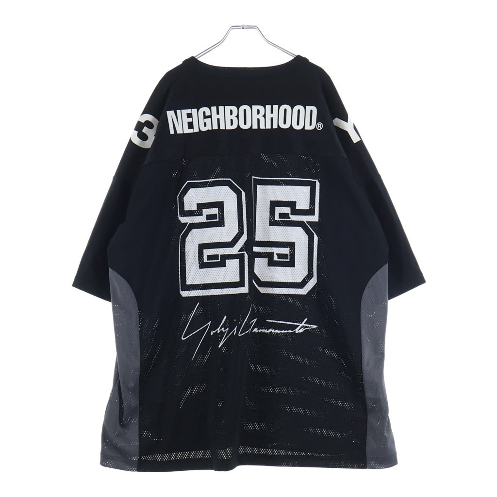 Y-3(ワイスリー) ×NEIGHBORHOOD ネイバーフッド NBHD FOOTBALL JERSEY フットボールジャージ メッシュ 半袖ゲームシャツ ブラック JW6997 2J0001