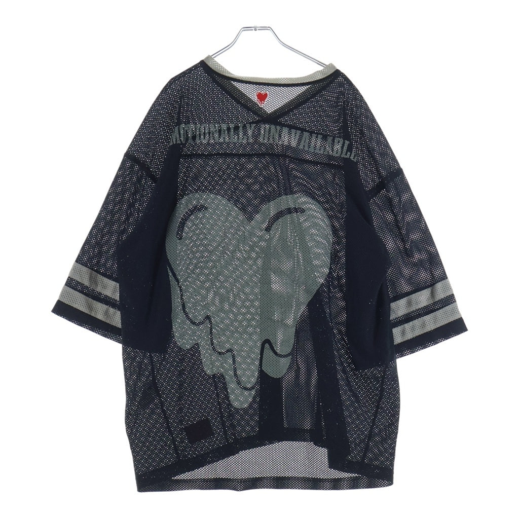 Emotionally Unavailable(エモーショナリー アンアヴェイラブル) EU FOOTBALL SS SHIRT フットボールショートスリーブシャツ メッシュ ゲームシャツ ブラック EU-MK8-0000-028