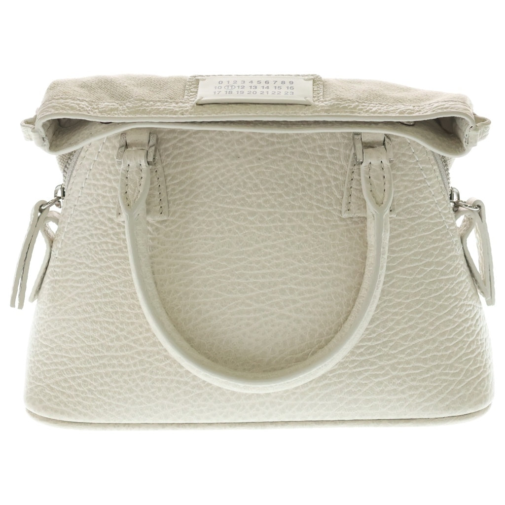 Maison Margiela(メゾンマルジェラ) 5AC カレンダータグ レザー チェーンショルダー付 マイクロバッグ ホワイト S56WG0081 レディース