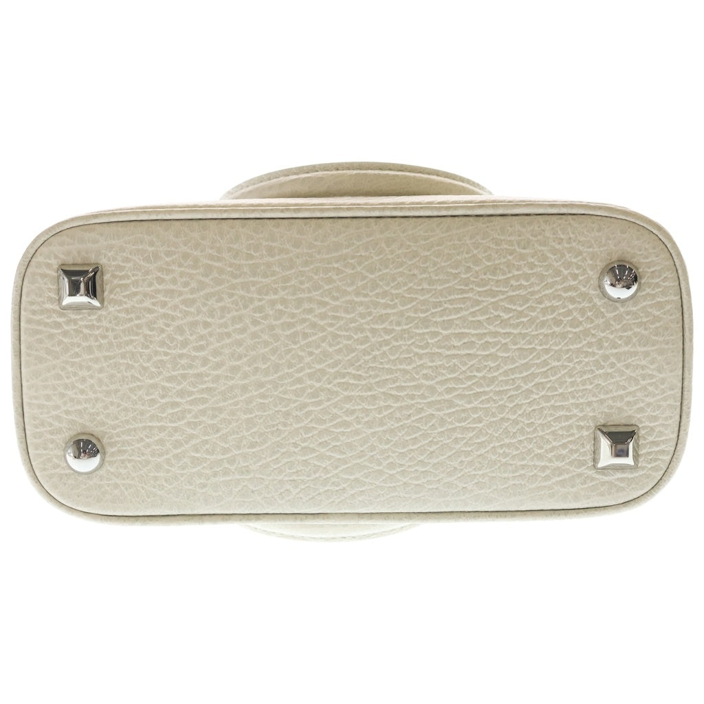 Maison Margiela(メゾンマルジェラ) 5AC カレンダータグ レザー チェーンショルダー付 マイクロバッグ ホワイト S56WG0081 レディース