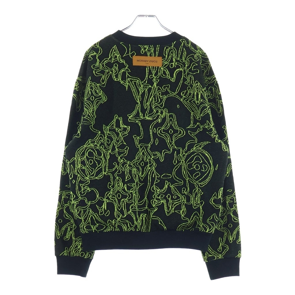 LOUIS VUITTON(ルイヴィトン) ウェイビーモノグラム 長袖 クルーネック ニット セーター 総柄 イエロー RM232M Z64 HPY11W