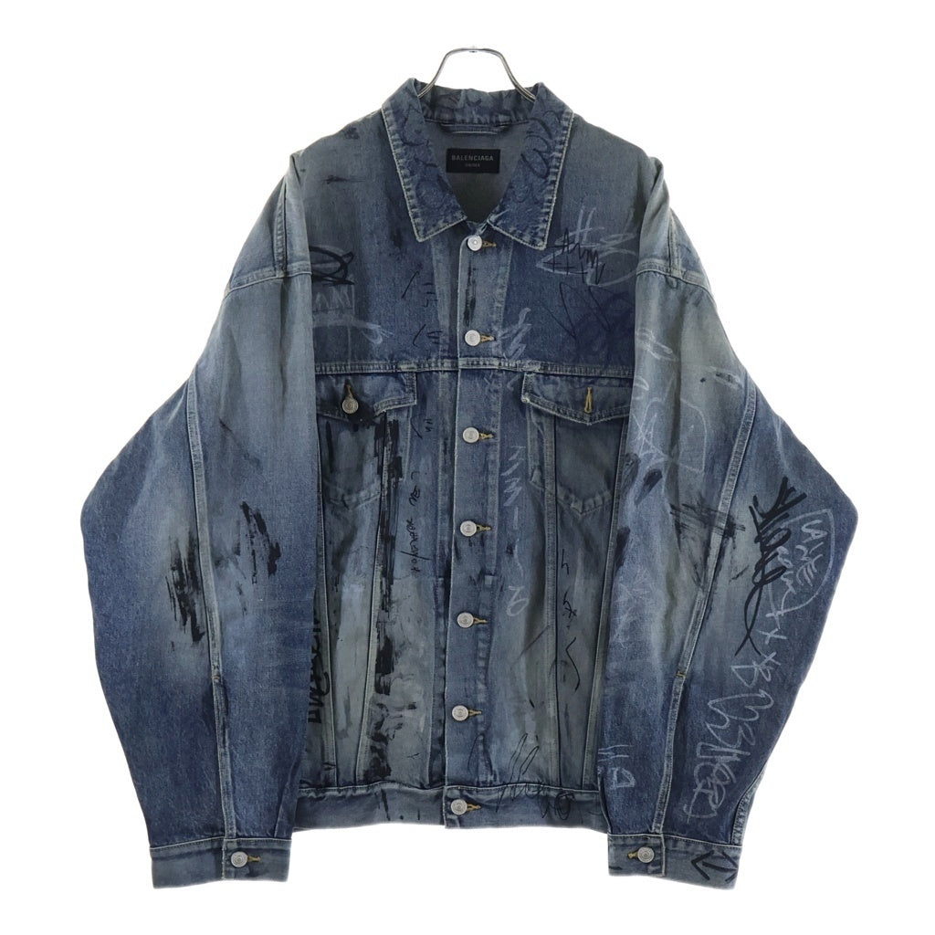 BALENCIAGA(バレンシアガ) 23AW GRAFFITI OVERSIZED JACKET IN LIGHT BLUE オーバーサイズド グラフティーデニムジャケット インディゴ 745048 TNW01
