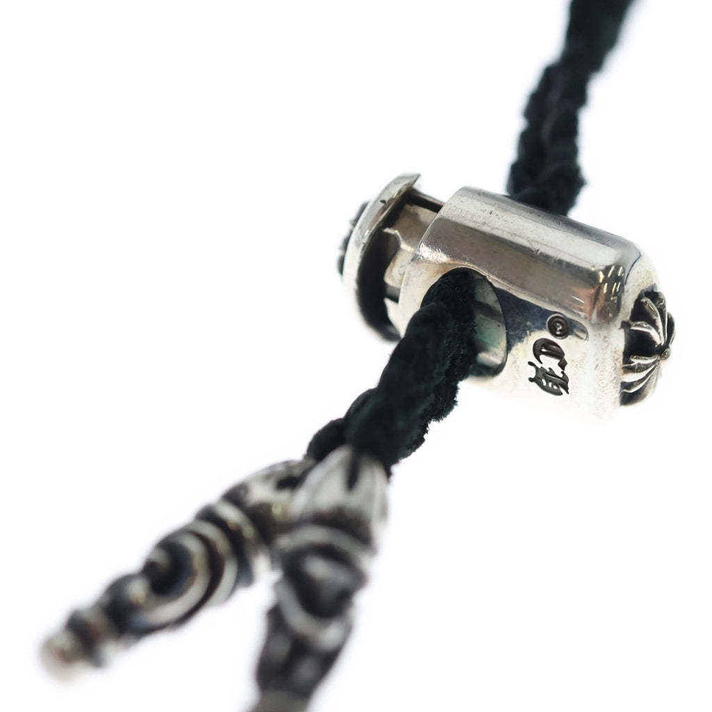 CHROME HEARTS(クロムハーツ) VULCAN CROSS レザーブレード レースストッパー付 ラージ バルカンクロス ネックレス シルバー/ブラック