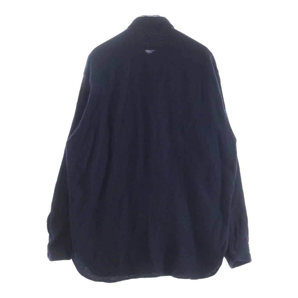 COMOLI(コモリ) 21AW カシミヤ 和紙 ワークシャツ ネイビー U03-02003