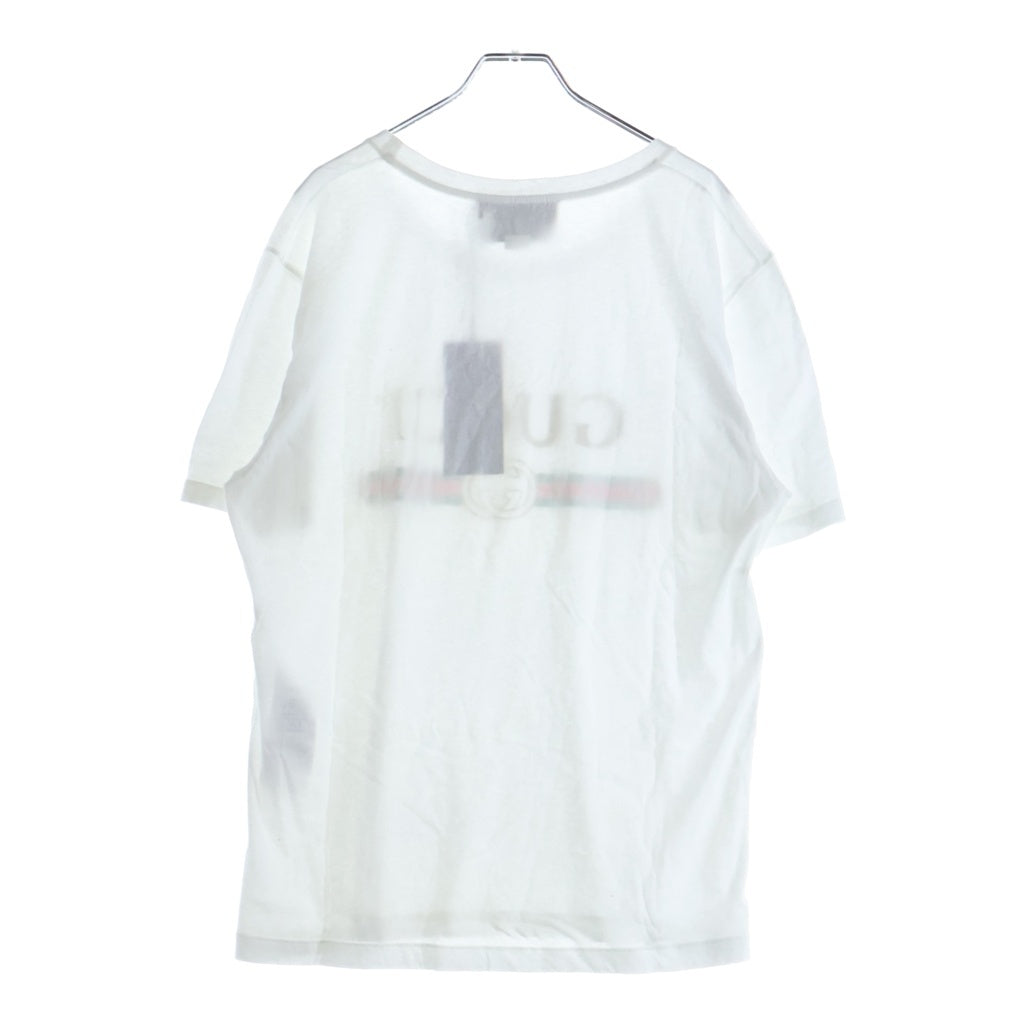 GUCCI(グッチ) ロゴウォッシュドプリント クルーネック 半袖Tシャツ ホワイト 440103 X3F05