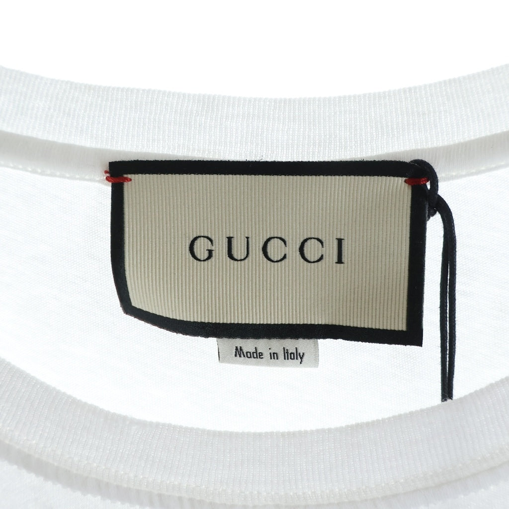 GUCCI(グッチ) ロゴウォッシュドプリント クルーネック 半袖Tシャツ ホワイト 440103 X3F05