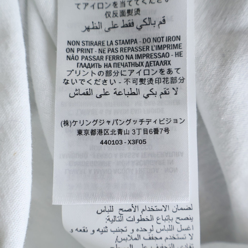 GUCCI(グッチ) ロゴウォッシュドプリント クルーネック 半袖Tシャツ ホワイト 440103 X3F05