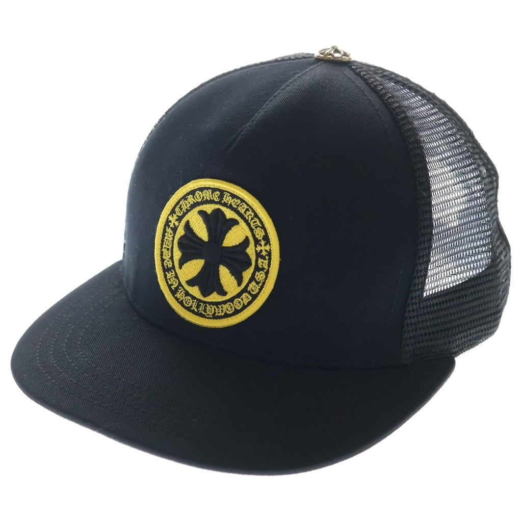 CHROME HEARTS(クロムハーツ) YELLOW CH PLUS TRUCKER CAP ラウンドCHプラス トラッカーキャップ メッシュ ブラック/イエロー