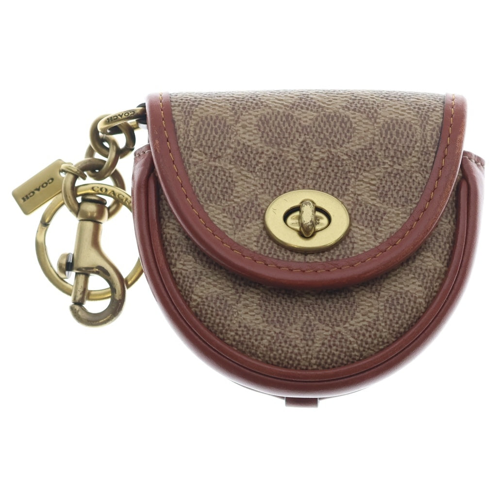 COACH(コーチ) ミニ サドル バッグ チャーム シグネチャー キャンバス ブラウン C5438