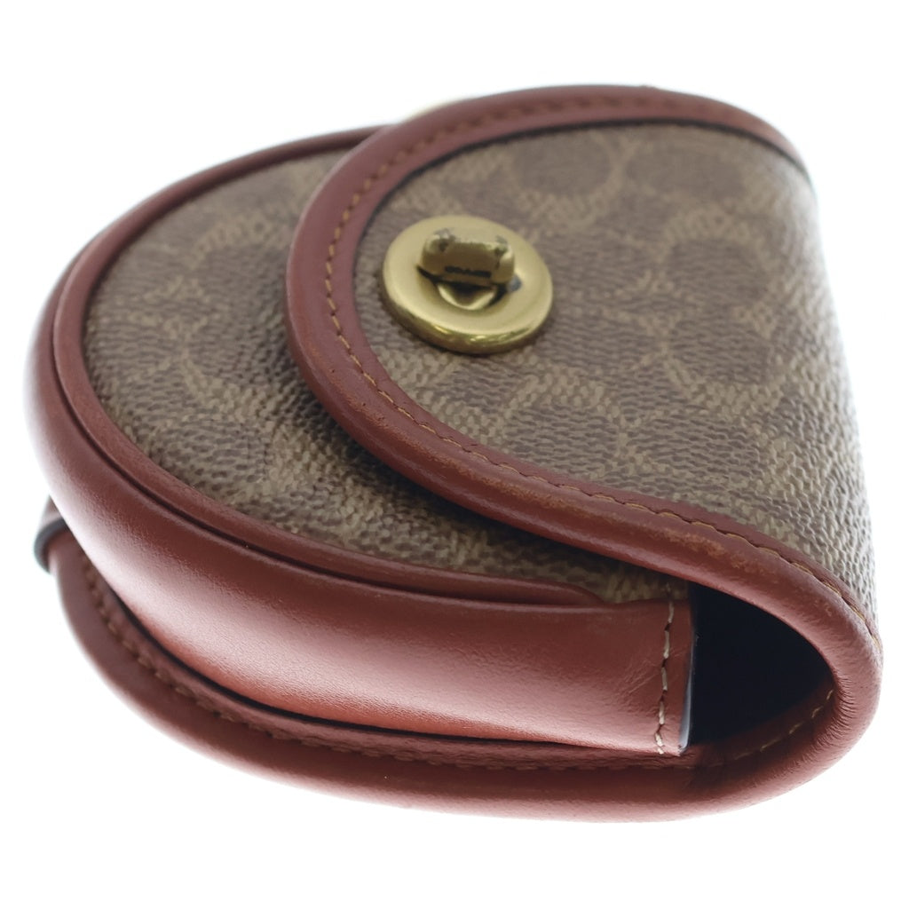 COACH(コーチ) ミニ サドル バッグ チャーム シグネチャー キャンバス ブラウン C5438
