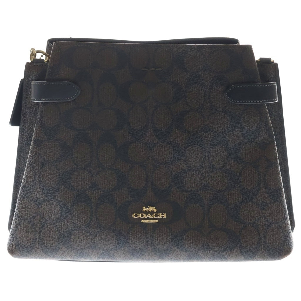 COACH(コーチ) ハンナ ショルダー バッグ・シグネチャー キャンバス 2way ハンドバッグ ブラウン CH191 レディース