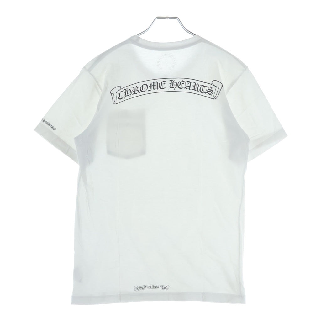 CHROME HEARTS(クロムハーツ) バックスクロールロゴプリント 半袖 クルーネック Tシャツ ホワイト