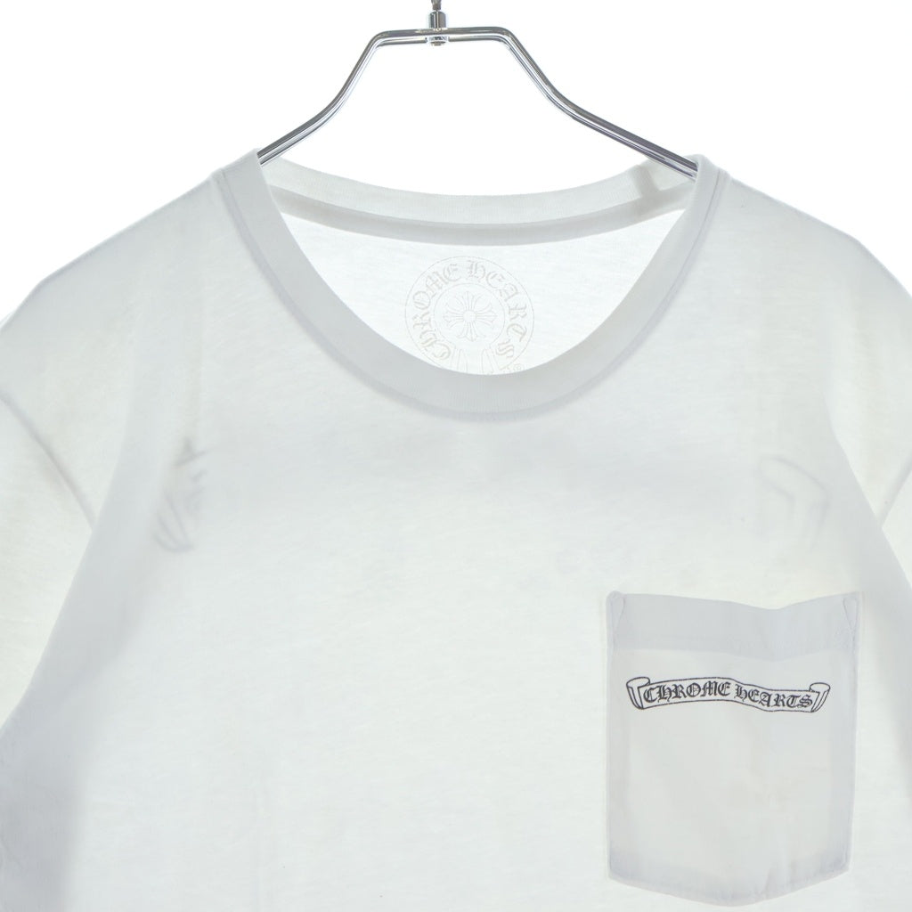 CHROME HEARTS(クロムハーツ) バックスクロールロゴプリント 半袖 クルーネック Tシャツ ホワイト