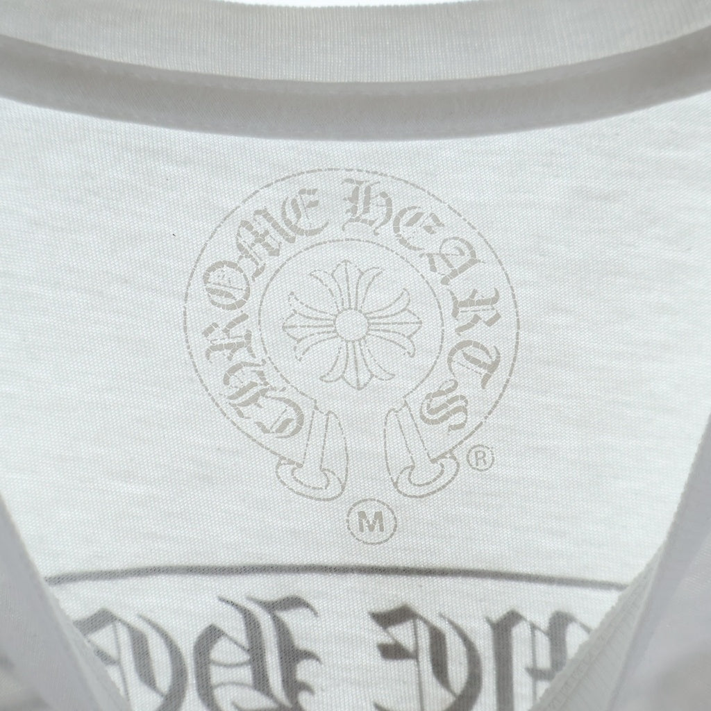 CHROME HEARTS(クロムハーツ) バックスクロールロゴプリント 半袖 クルーネック Tシャツ ホワイト
