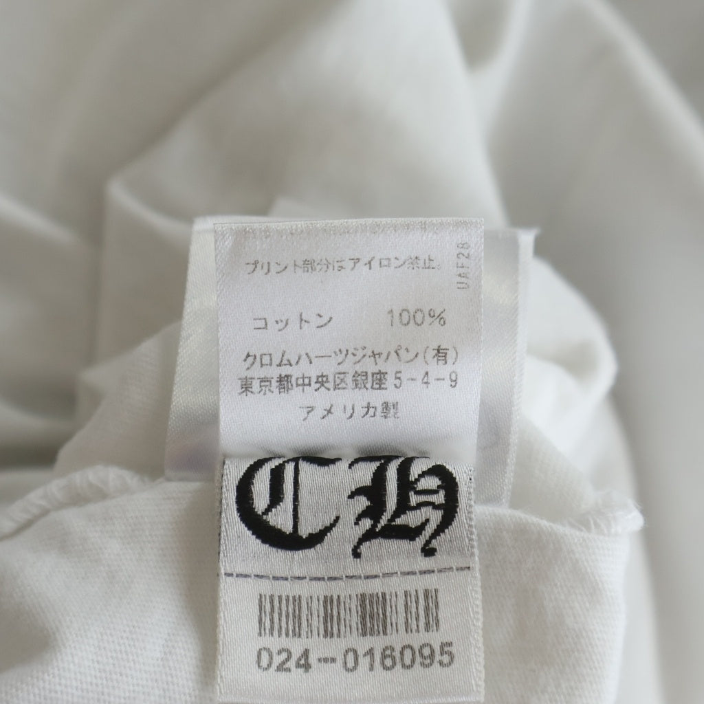 CHROME HEARTS(クロムハーツ) バックスクロールロゴプリント 半袖 クルーネック Tシャツ ホワイト