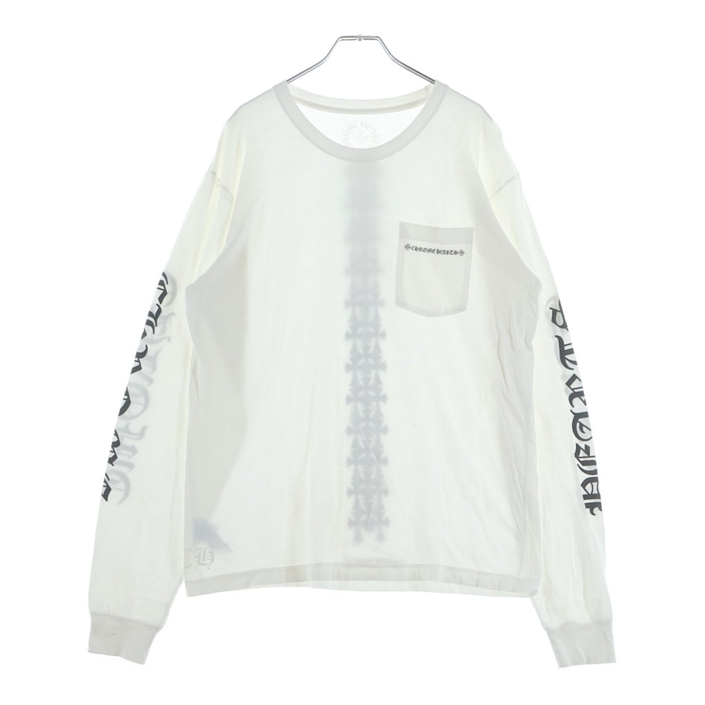 CHROME HEARTS(クロムハーツ) Cemetery Cross Tire Track L/S Tee セメタリークロスタイヤトラック 長袖 クルーネック カットソー ホワイト