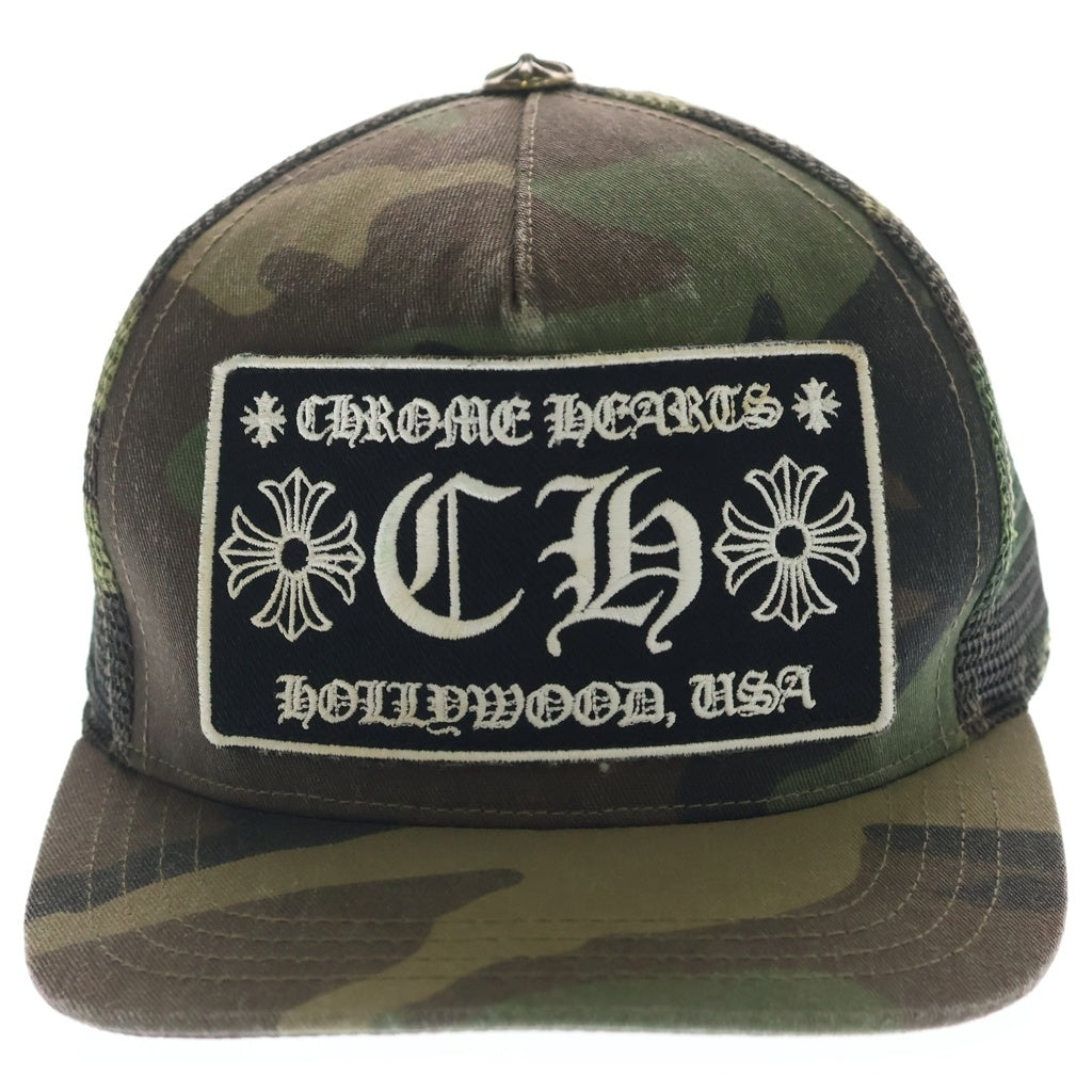 CHROME HEARTS(クロムハーツ) TRUCKER CAP トラッカーキャップ CHパッチ クロスボール カモフラ メッシュ帽子 カーキ