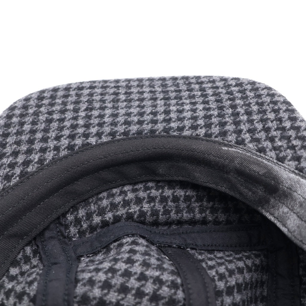 SUPREME(シュプリーム) 23AW Houndstooth Wool Camp Cap ハウンドトゥース ウール キャンプキャップ 千鳥格子 フロントボックスロゴ グレー