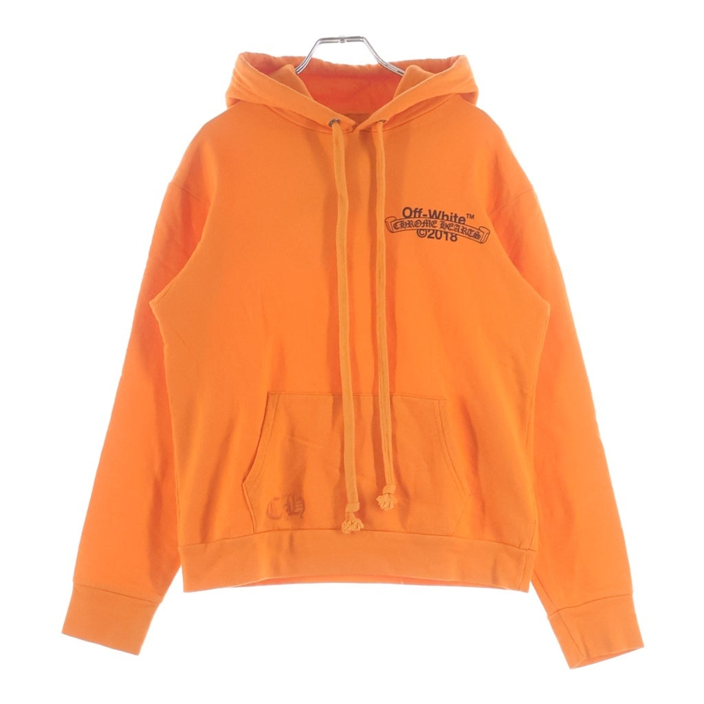 CHROME HEARTS(クロムハーツ) ×OFF WHITE HD PLVR V OFF WHITE オフホワイト ロゴプリント プルオーバーパーカー オレンジ