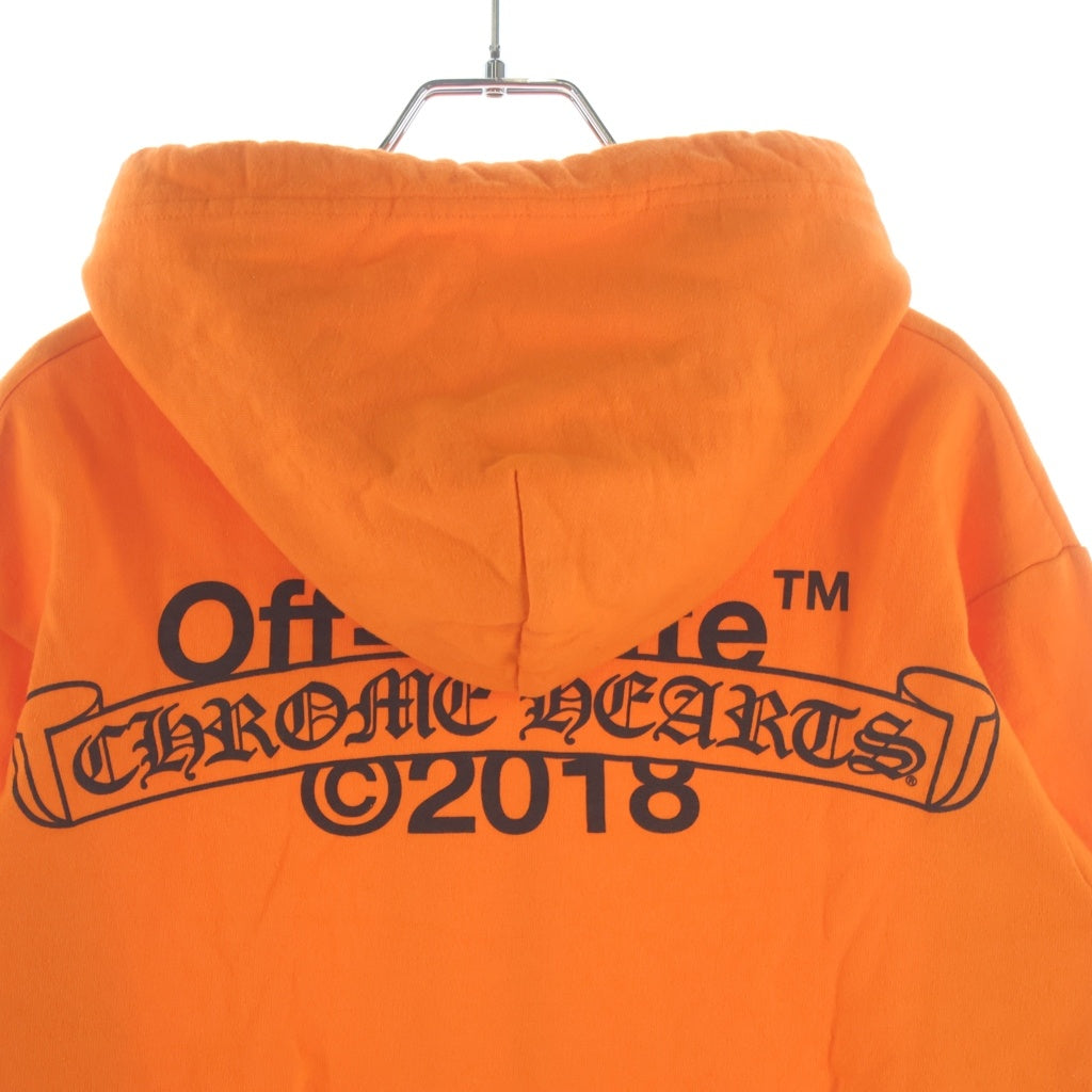 CHROME HEARTS(クロムハーツ) ×OFF WHITE HD PLVR V OFF WHITE オフホワイト ロゴプリント プルオーバーパーカー オレンジ
