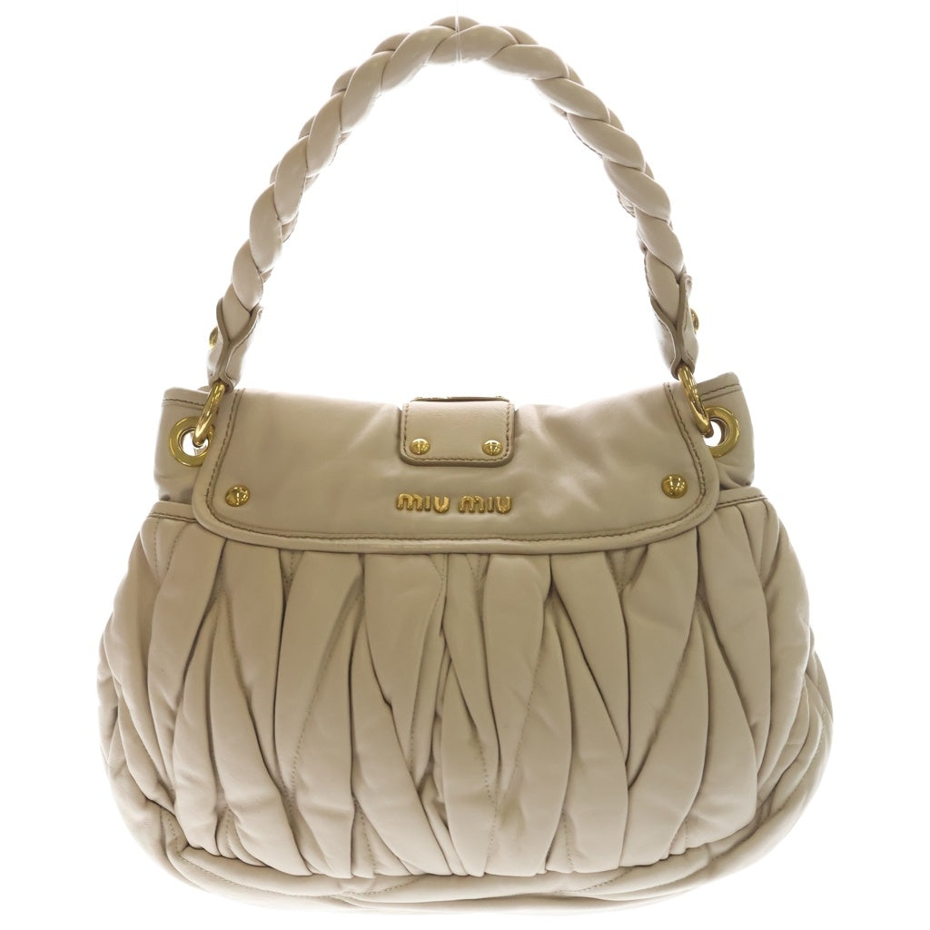 miumiu(ミュウミュウ) マテラッセ 2WAY ハンドバッグ ショルダーバッグ ベージュ レディース
