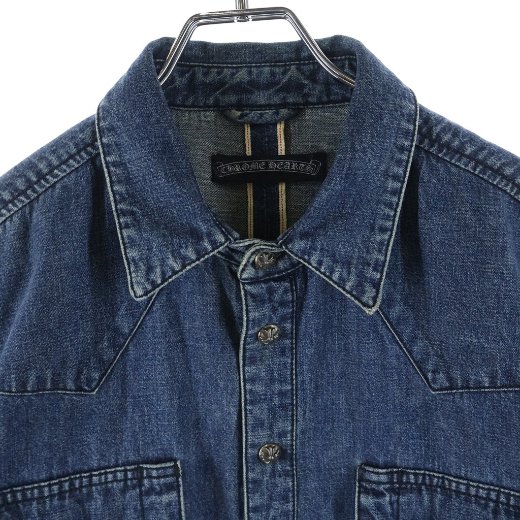 CHROME HEARTS(クロムハーツ) DENIM WESTERN JVPタグ 袖クロスパッチ デニム ウェスタンシャツ 長袖シャツ インディゴ