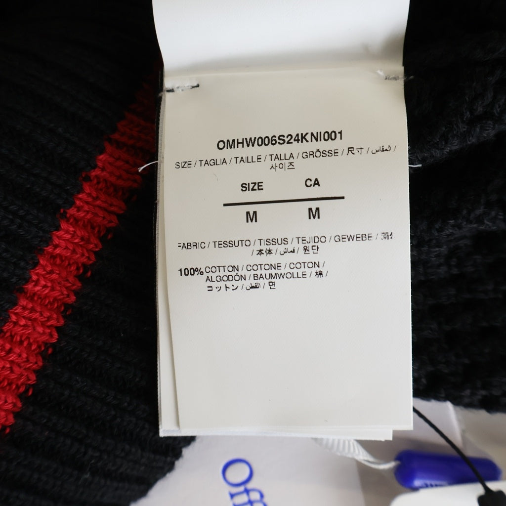 OFF-WHITE(オフホワイト) Varsity Knit Mesh T-shirt バーシティー ニット メッシュ Tシャツ ブラック OMHW006S24KNI0011025