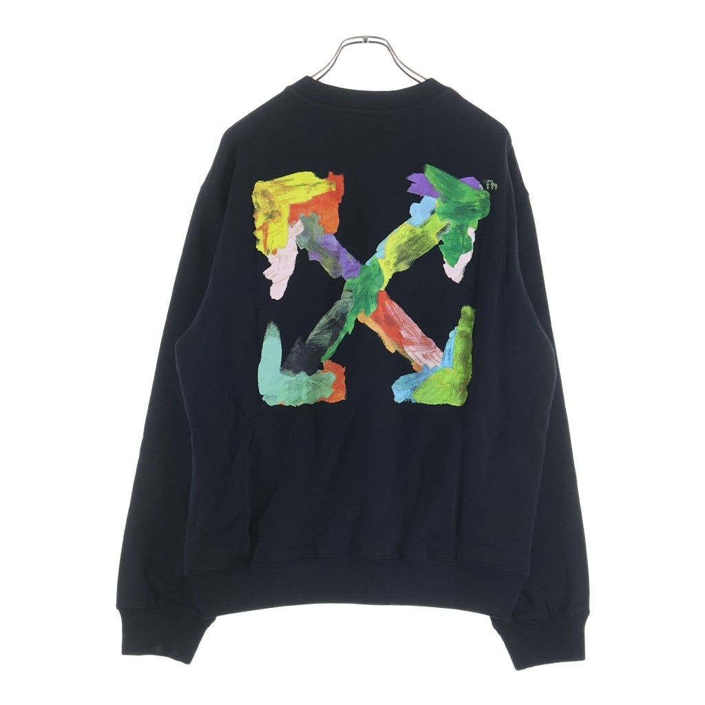 OFF-WHITE(オフホワイト) 23SS BRUSH ARROW SWEATSHIRT ブラッシュ アロー クルーネック プルオーバー スウェット トレーナー ブラック OMBA057S23FLE001