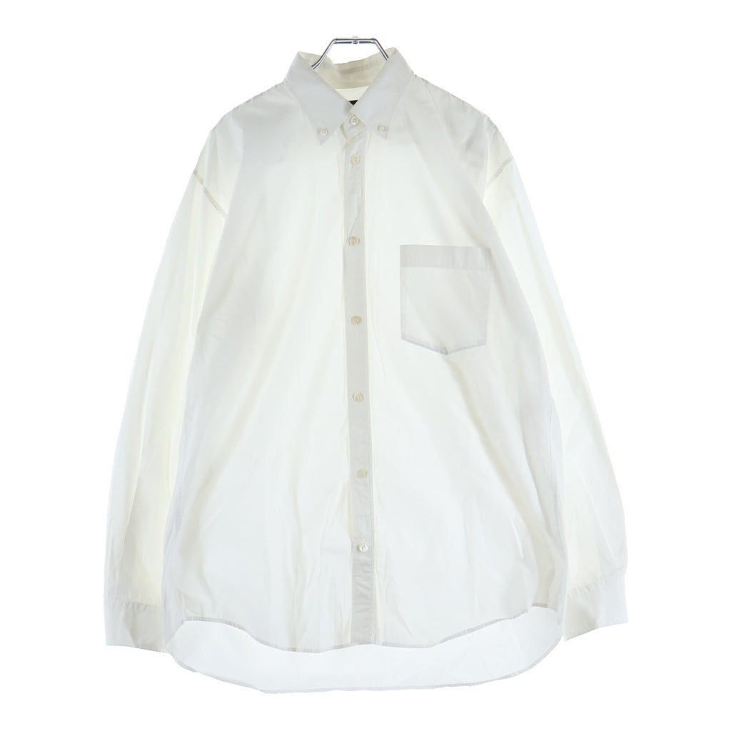 BALENCIAGA(バレンシアガ) バックロゴプリント ボタンダウン オーバーサイズ 長袖シャツ コットン ホワイト 556878