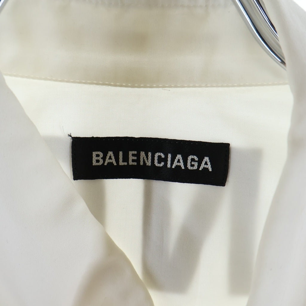 BALENCIAGA(バレンシアガ) バックロゴプリント ボタンダウン オーバーサイズ 長袖シャツ コットン ホワイト 556878