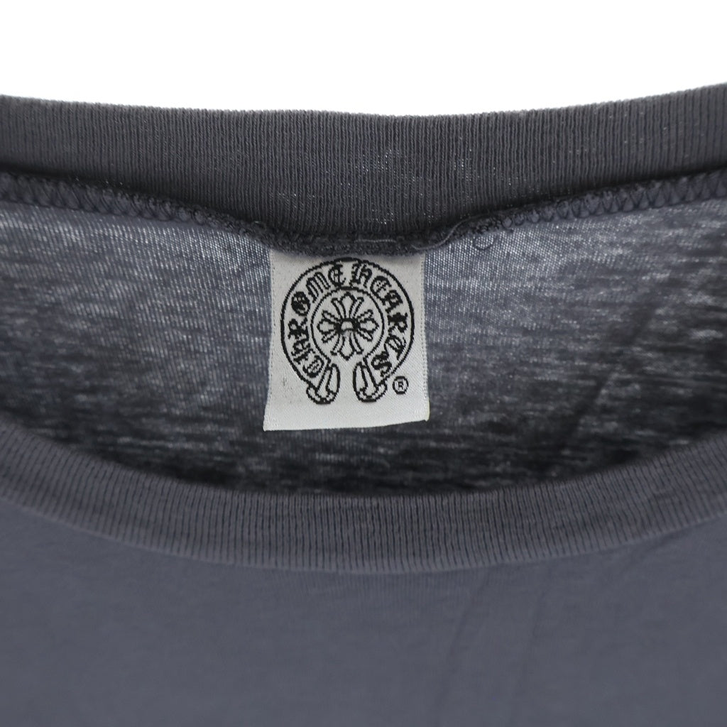CHROME HEARTS(クロムハーツ) OLD FLORAL CROSS L/S TEE オールド フローラルクロス 袖ホースシュー 長袖 クルーネック カットソー グレー