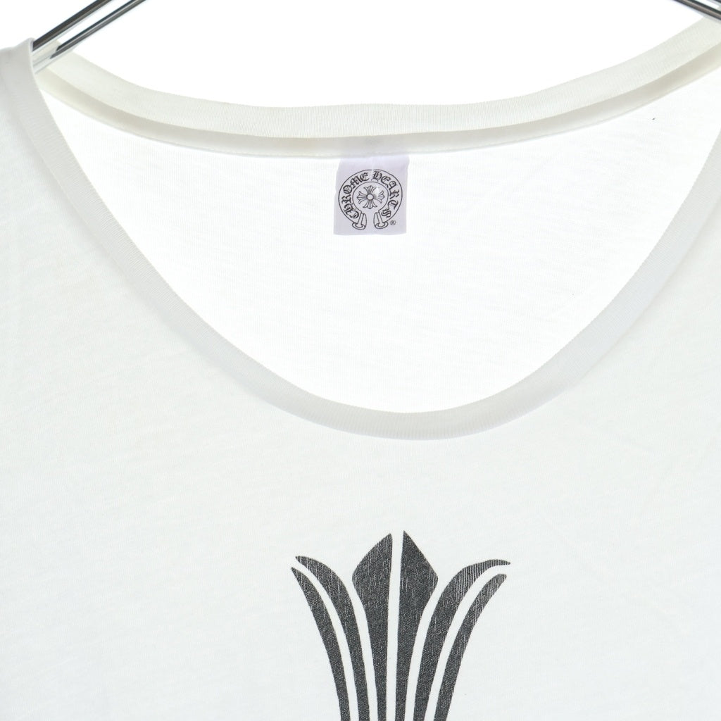 CHROME HEARTS(クロムハーツ) CH CROSS CUTOFF S/S TEE CHクロスプリント レディース カットオフ 半袖 クルーネック Tシャツ ホワイト