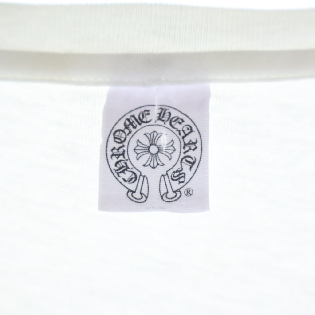 CHROME HEARTS(クロムハーツ) CH CROSS CUTOFF S/S TEE CHクロスプリント レディース カットオフ 半袖 クルーネック Tシャツ ホワイト