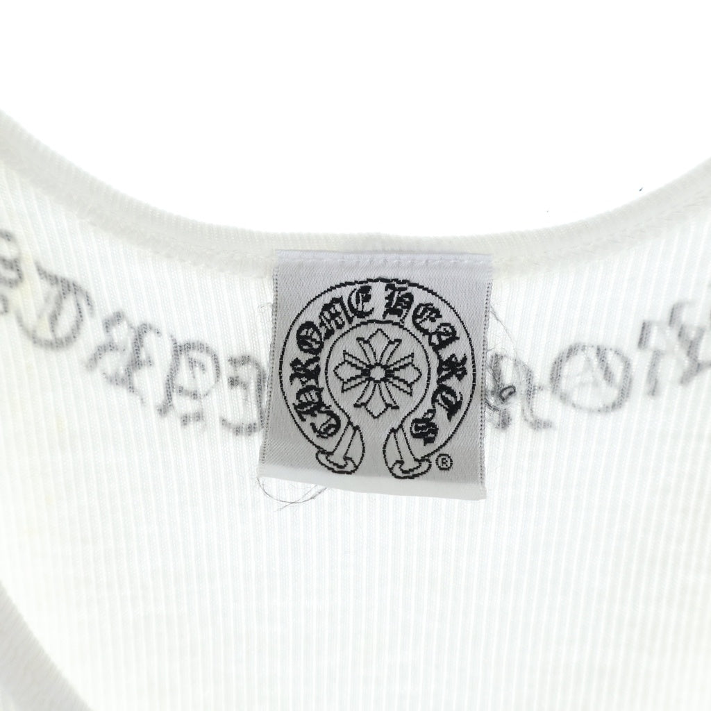 CHROME HEARTS(クロムハーツ) OLD HEART FLORAL CROSS RIB TANK オールド ハートフローラルクロスプリント タンクトップ ノースリーブ ホワイト