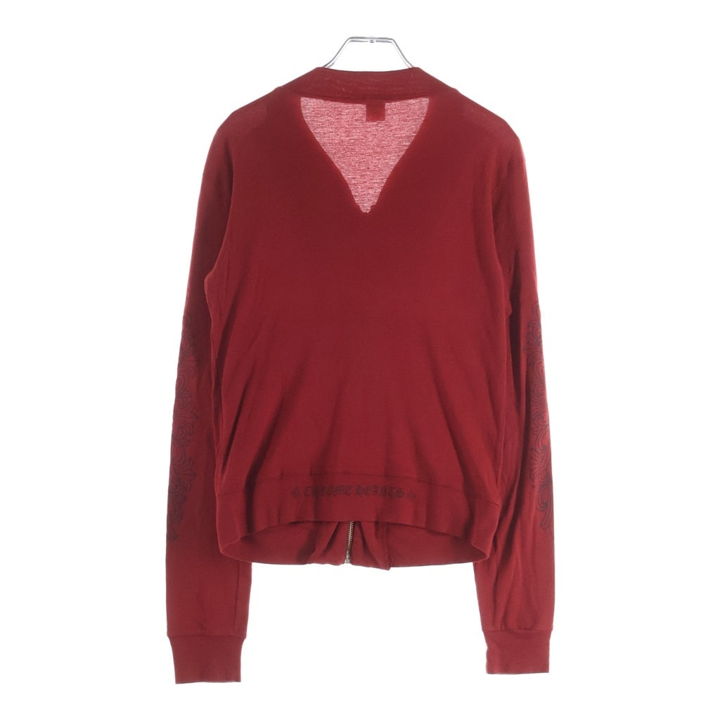 CHROME HEARTS(クロムハーツ) OLD FLORAL ZIP UP SWEAT SHIRT オールド 袖フローラル ジップアップ スウェット レッド