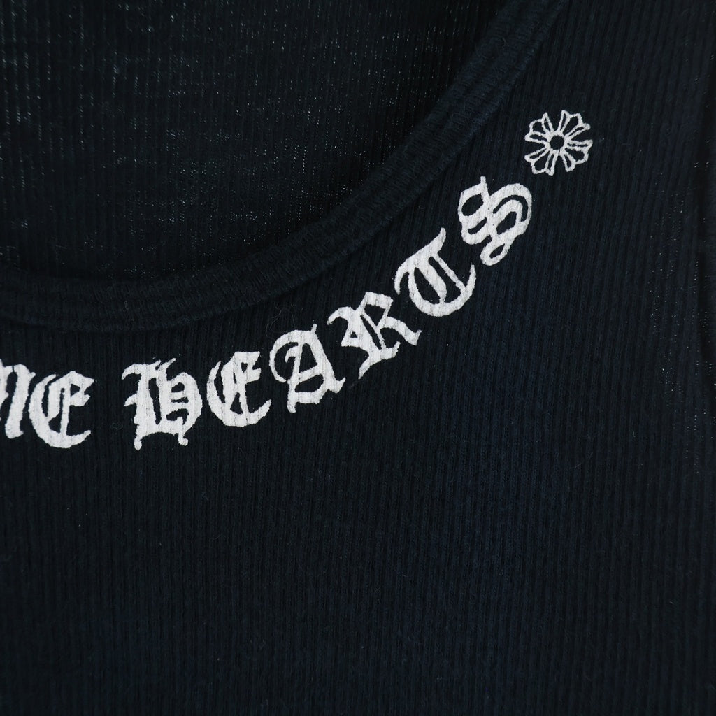 CHROME HEARTS(クロムハーツ) OLD NECK LOGO FUCK YOU オールド ネックロゴプリント タンクトップ ノースリーブカットソー ブラック