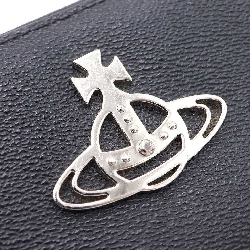 Vivienne Westwood(ヴィヴィアンウエストウッド) オーブロゴ ラウンドジップ 長財布 ロングウォレット ブラック