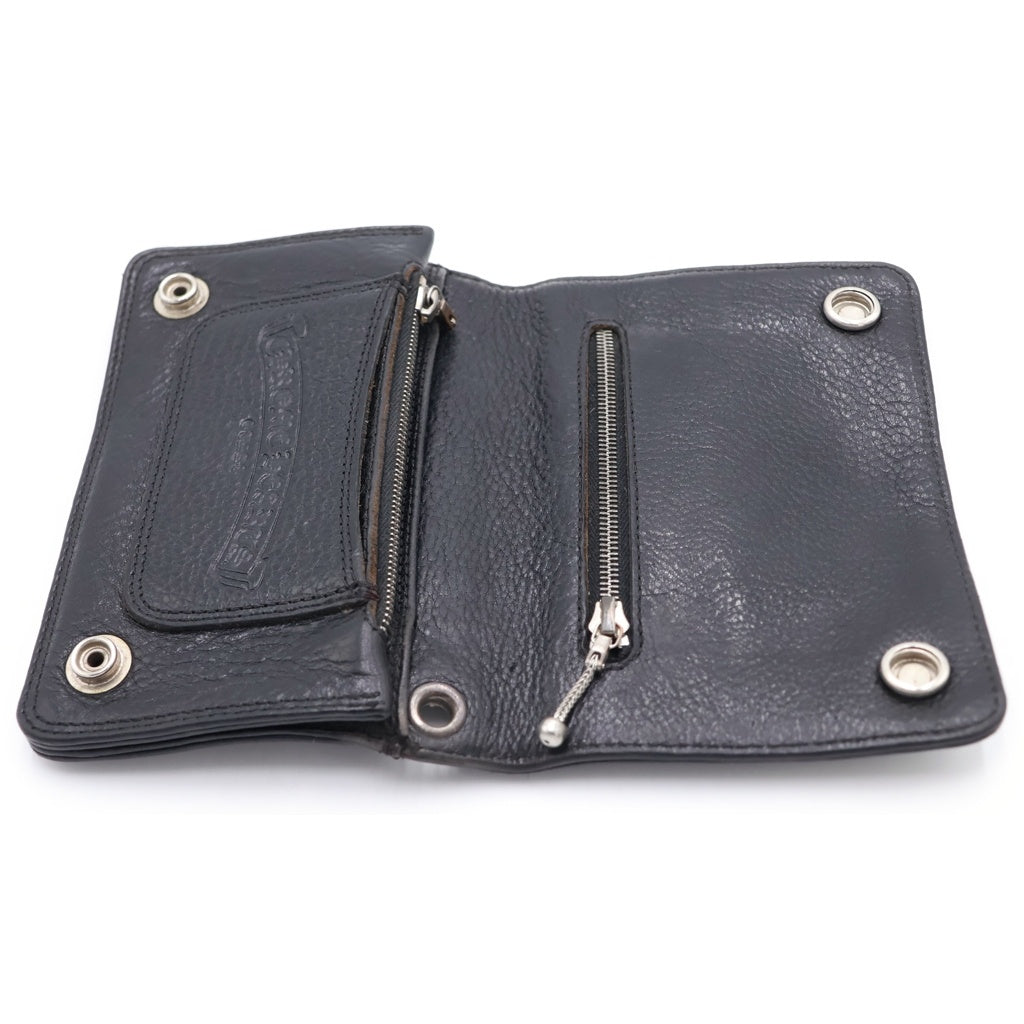 CHROME HEARTS(クロムハーツ) 2ZIP 2ジップ クロスボールボタンレザーウォレット 財布 ブラック