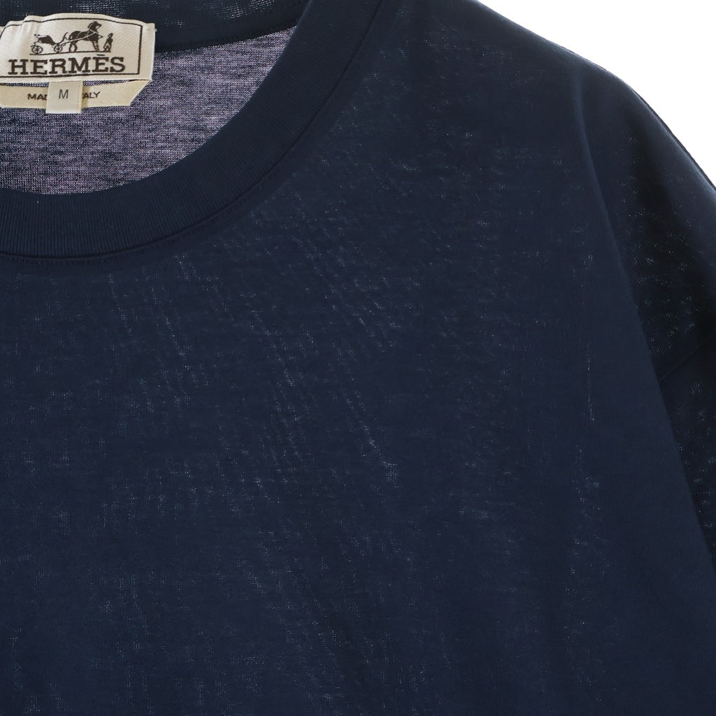 HERMES(エルメス) 22AW カヴァルカード 半袖 クルーネック Tシャツ ネイビー