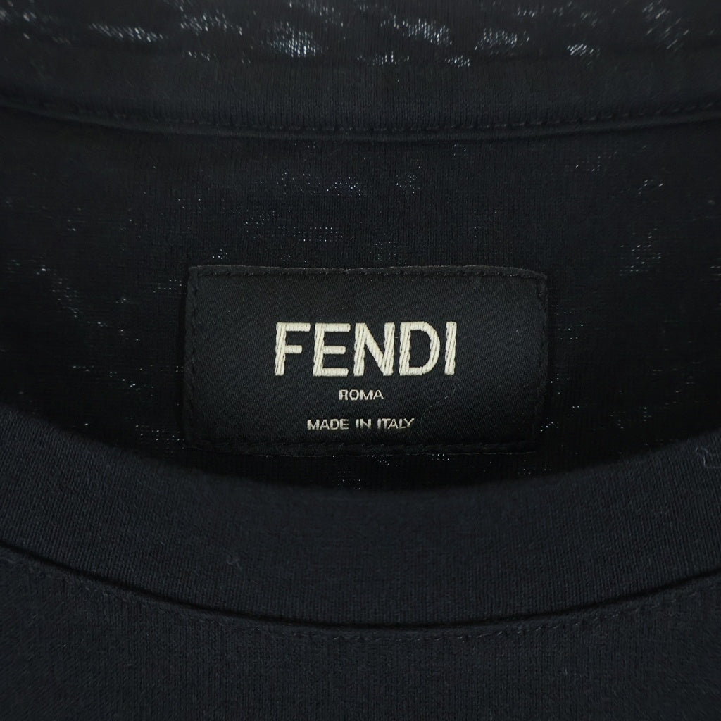 FENDI(フェンディ) ロゴパッチ 半袖 クルーネック Tシャツ ブラック FY0894 A9RL