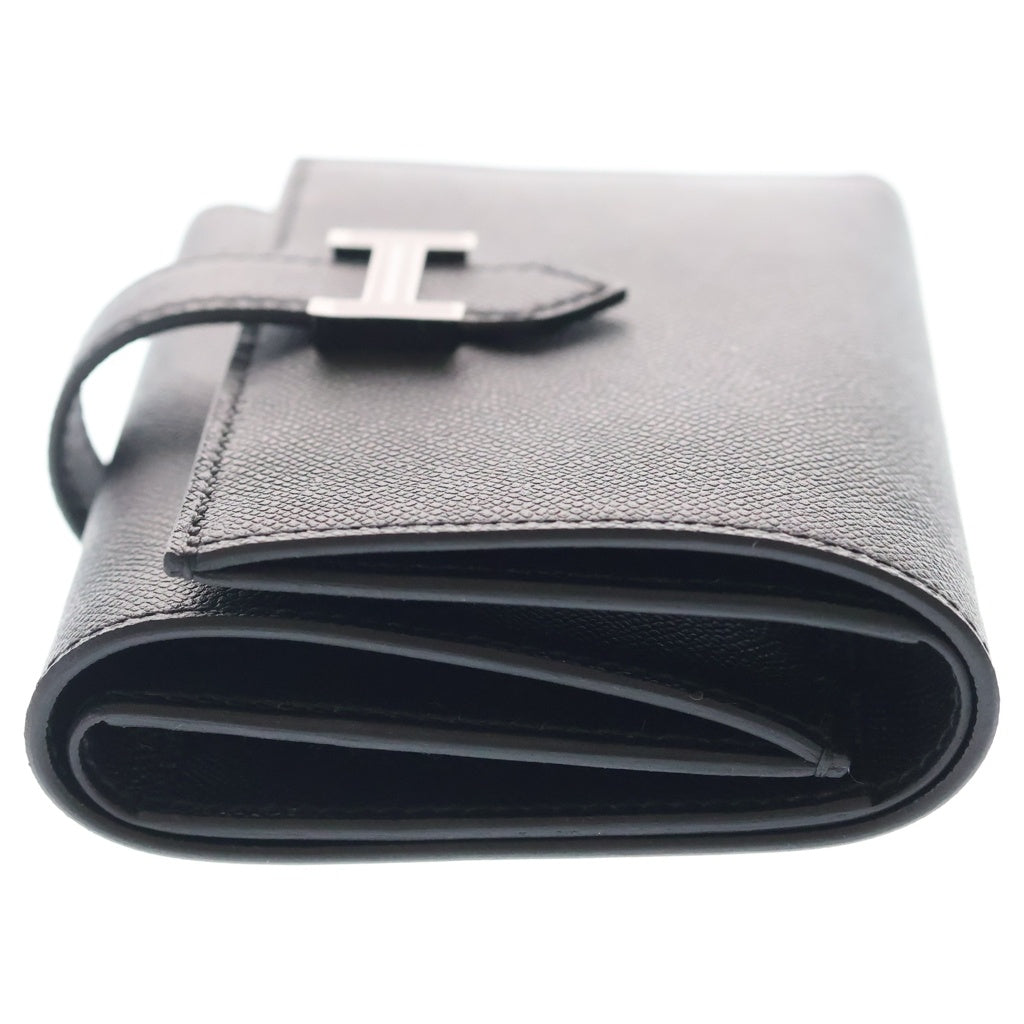 HERMES(エルメス) ベアン コンビネ モノクローム ヴォーエプソン W刻印 ブラック金具 コンパクトウォレット 財布 ブラック レディース