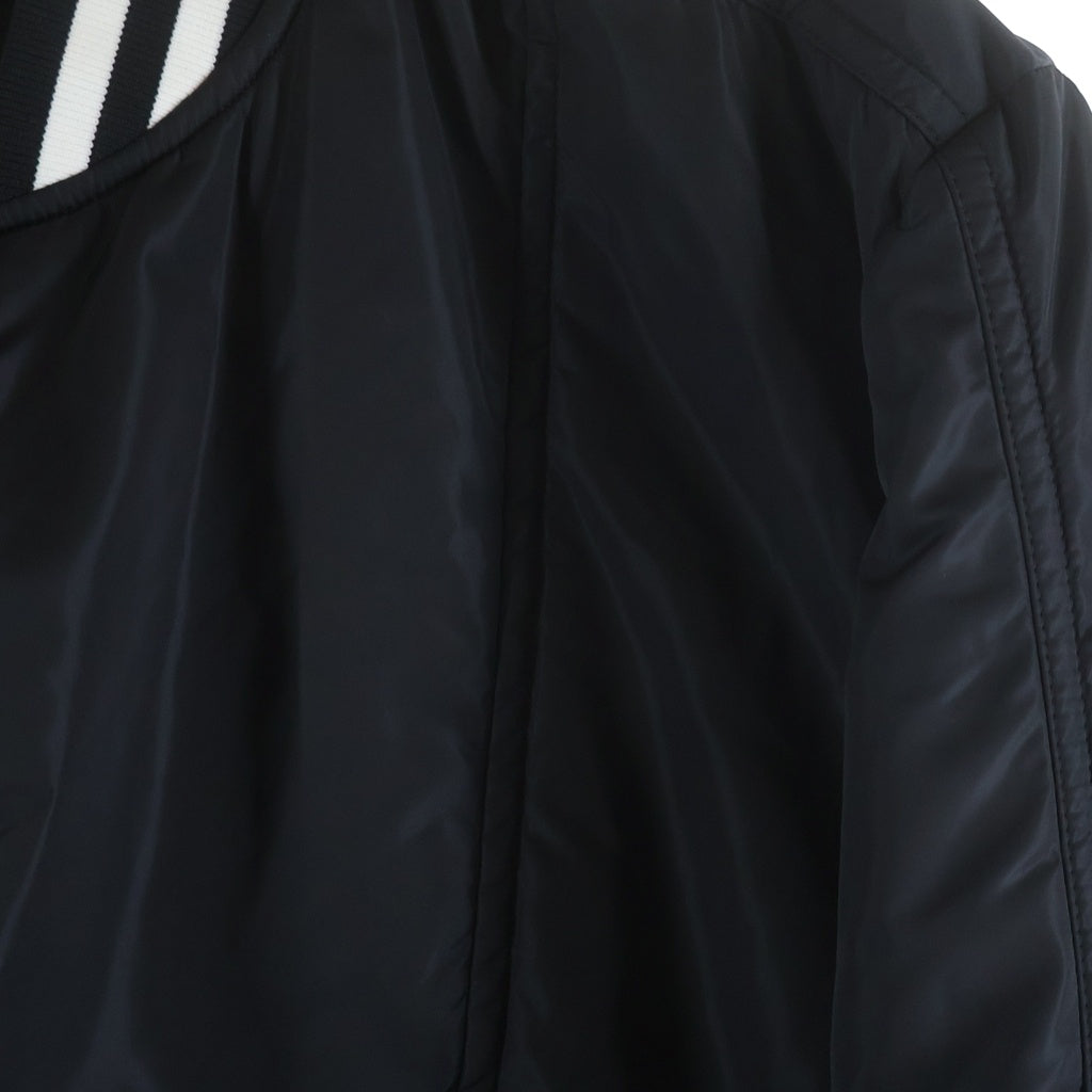BALMAIN(バルマン) BLOUSON NYLON TF086XB27 ロゴプリント バイカー ナイロン ブルゾンジャケット ブラック TF086XB2