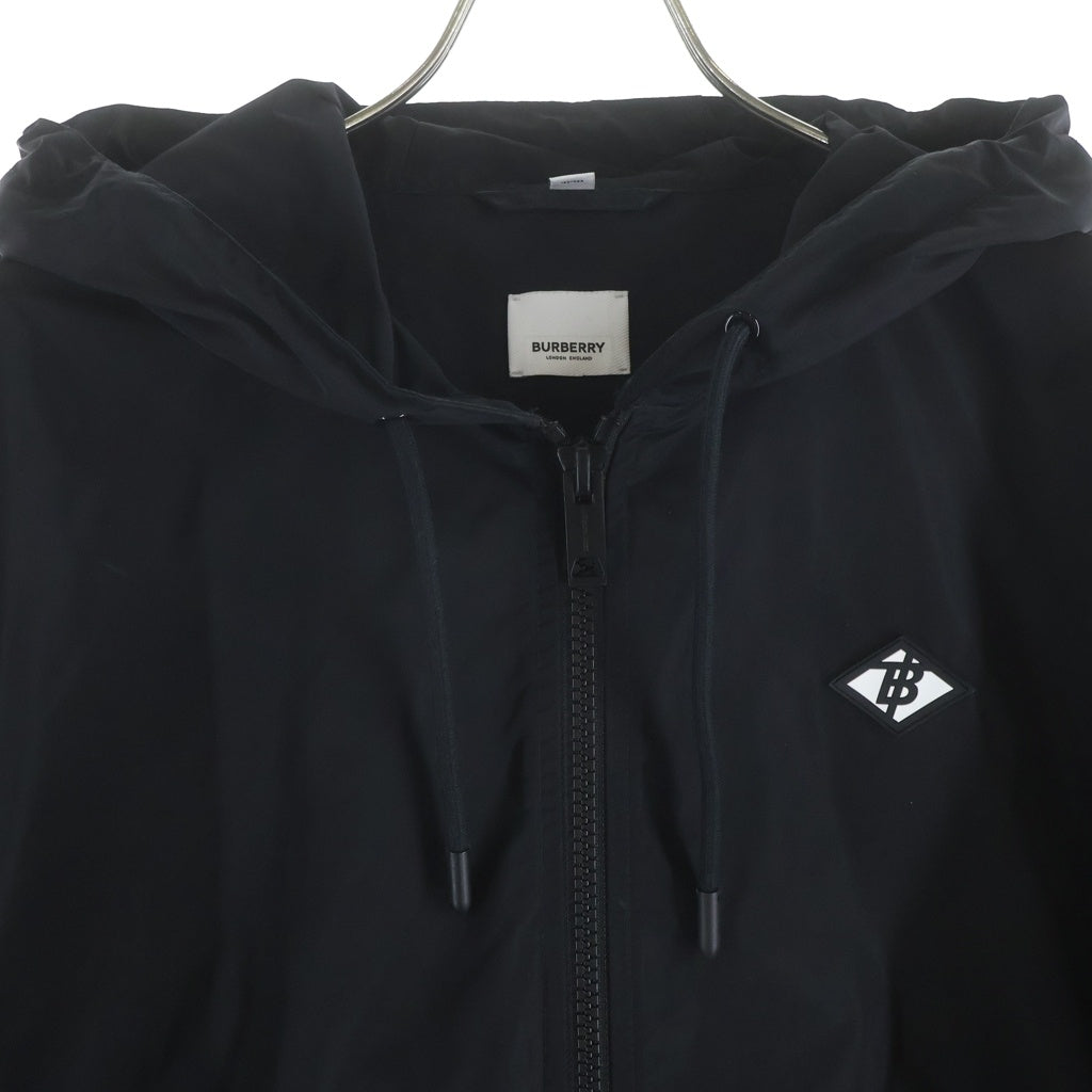 BURBERRY LONDON(バーバリーロンドン) EVERTON TBロゴ フロントジップ ナイロン マウンテンパーカー ジャケット ブラック 8021889